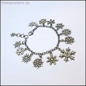 Bettelarmband "Winterwunderzauberflocken" - 18 - 20 cm Länge