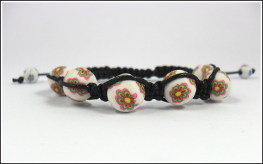 Shamballa-Armband "Clay-Ton-Blüten"