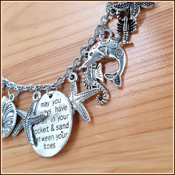 Bettelkette „A shell in your pocket… “– 48,5 cm, plus Verlängerung – Unikat!