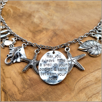 Bettelkette „A shell in your pocket… “– 48,5 cm, plus Verlängerung – Unikat!