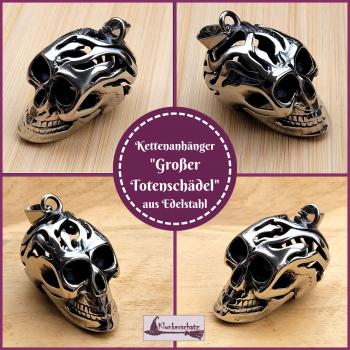 Kettenanhänger "Großer Totenschädel" aus Edelstahl
