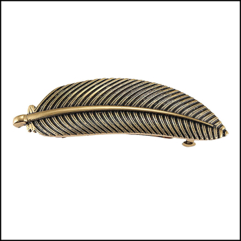 Haarspange "Feder" in Antikgold