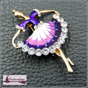 "Violette Tänzerin" - Brosche & Kettenanhänger - 2 in 1