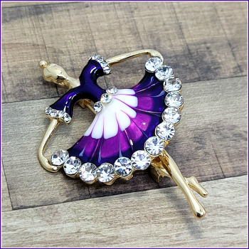 "Violette Tänzerin" - Brosche & Kettenanhänger - 2 in 1