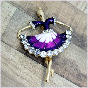 "Violette Tänzerin" - Brosche & Kettenanhänger - 2 in 1
