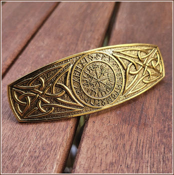 Haarspange "Vegvisir" in der Farbe Antikgold