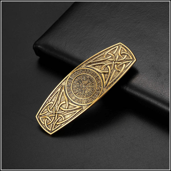 Haarspange "Vegvisir" in der Farbe Antikgold