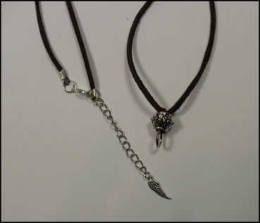 Wechselschmuckkette "Schwarzes Wildlederimitat & rosa Strass" - 78 cm
