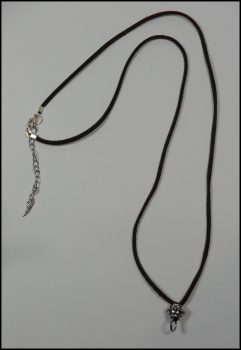 Wechselschmuckkette "Schwarzes Wildlederimitat & rosa Strass" - 78 cm