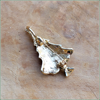 Preview: "Emaillierter Weihnachtsbaum" - Brosche & Kettenanhänger - 2 in 1