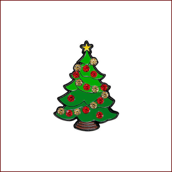 Pin „Weihnachtsbaum mit Strasskugeln“