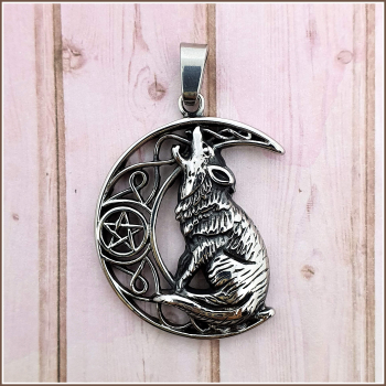 Kettenanhänger "Wolfsmond"  aus Edelstahl