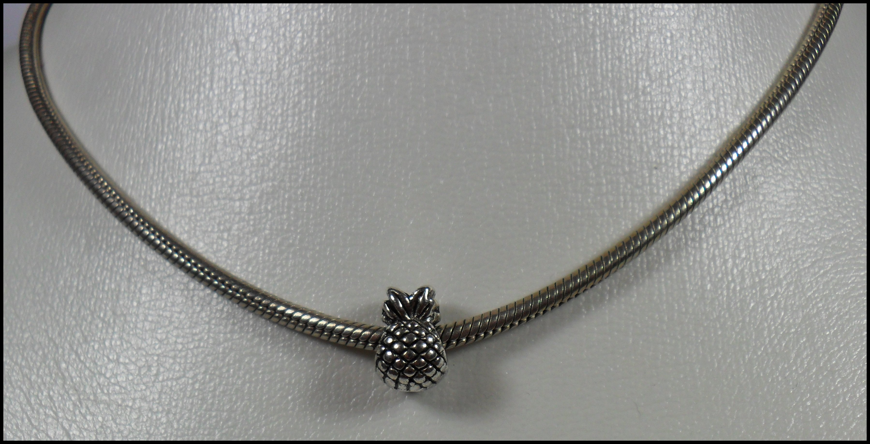 Perle En Argent 925 Forme Ananas - Pour Bracelets European Beads, 9x11 Mm, Sachet Organza Inclus