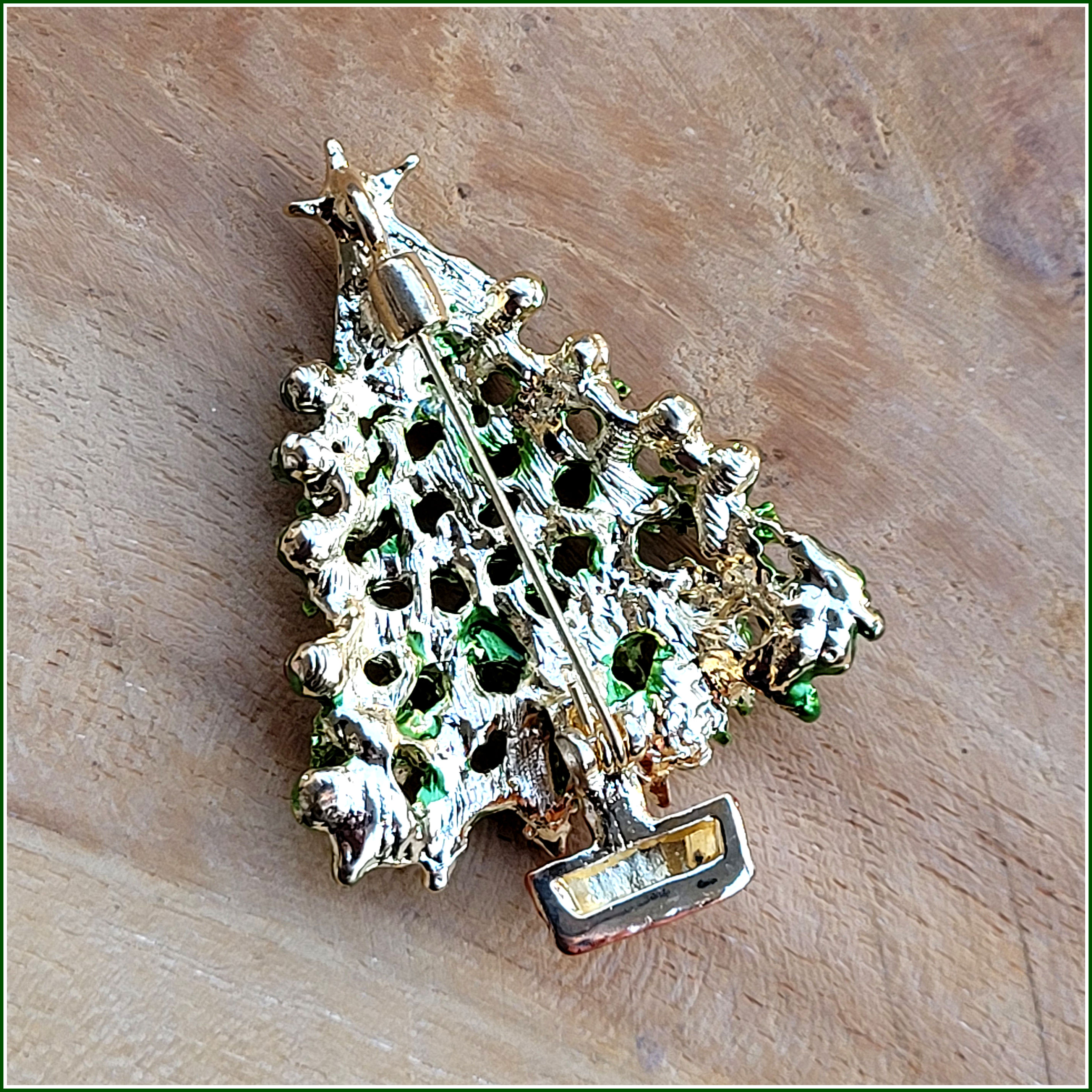 klunkerschatz.de "Geschmückter Weihnachtsbaum" Brosche