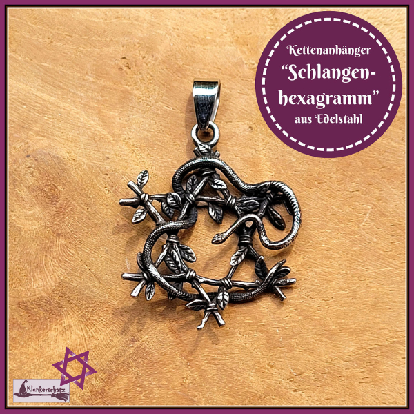 Kettenanhänger „Schlangenhexagramm“ aus Edelstahl