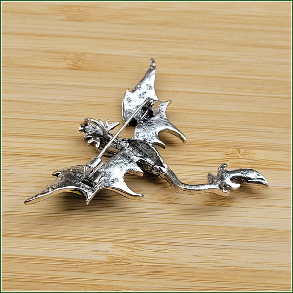 „Grüner Silberdrache“ – Brosche & Kettenanhänger – 2 in 1
