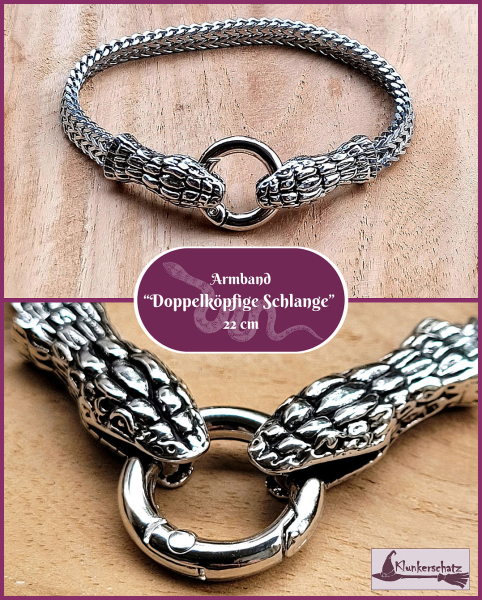 Armband „Doppelköpfige Schlange“ – 22 cm
