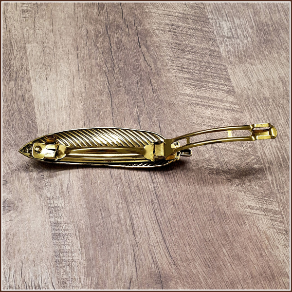 Haarspange "Feder" in Antikgold