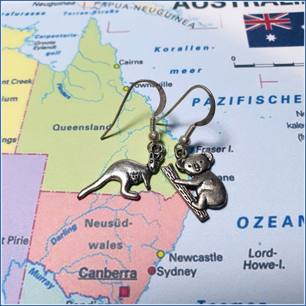 Ohrhänger "Australien" - Känguru & Koala