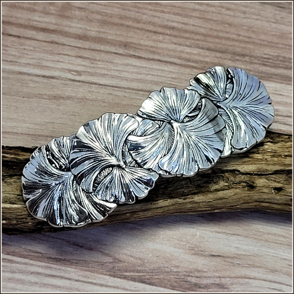Haarschmuck "Ginkgoblätter" in der Farbe Antiksilber