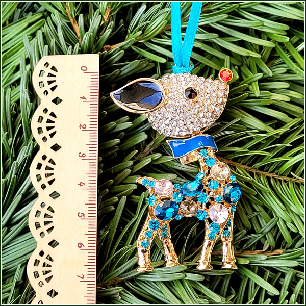 Geschenkanhänger / Dekoanhänger / Baumschmuck "Reh in Türkis"