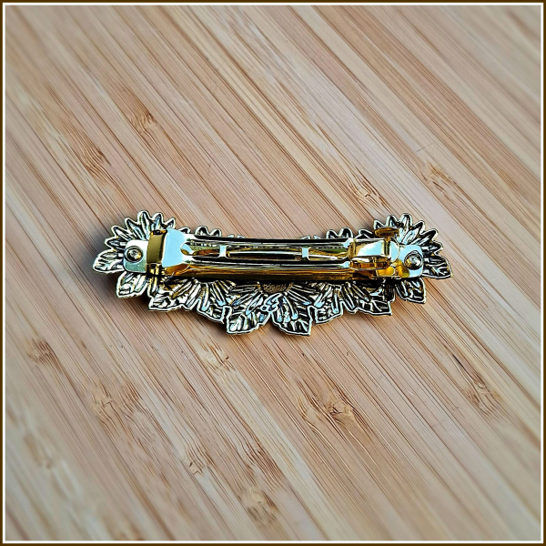 Haarspange „Sonnenblumen“ in Antikgold