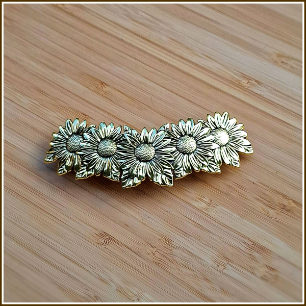 Haarspange „Sonnenblumen“ in Antikgold