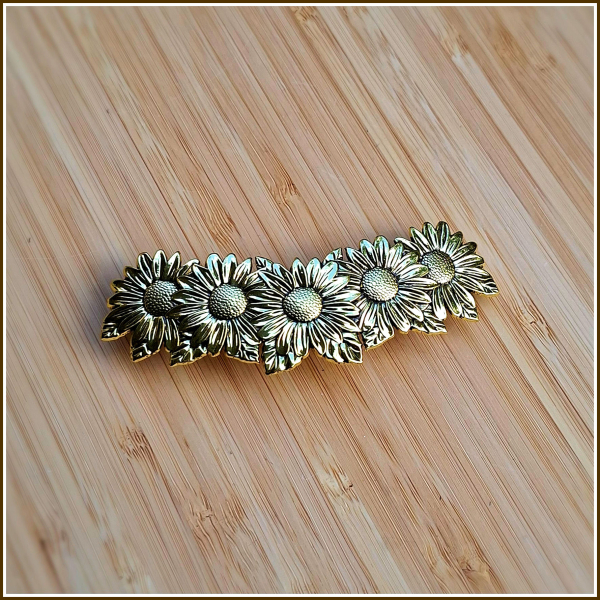 Haarspange „Sonnenblumen“ in Antikgold