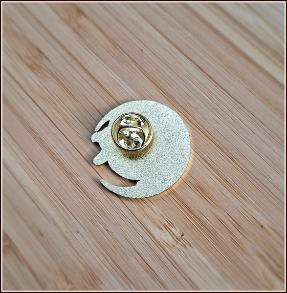 Pin „Rabe mit Hexenhut auf Mondsichel“