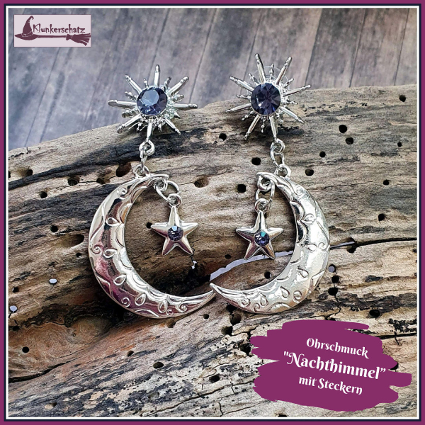 Ohrschmuck mit Steckern "Nachthimmel"