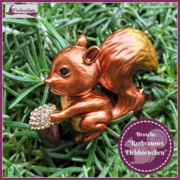 Brosche „Rotbraunes Eichhörnchen“