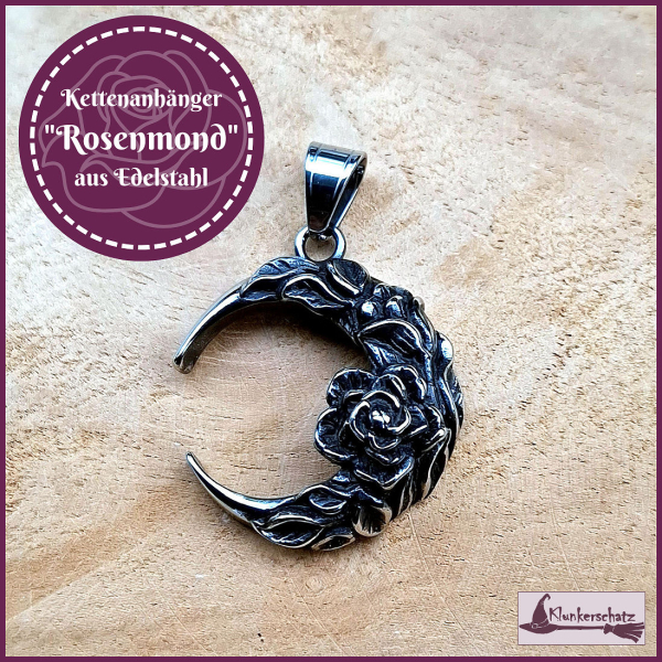 Kettenanhänger „Rosenmond“ aus Edelstahl