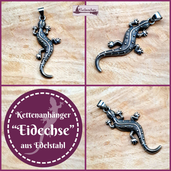 Kettenanhänger „Eidechse“ aus Edelstahl