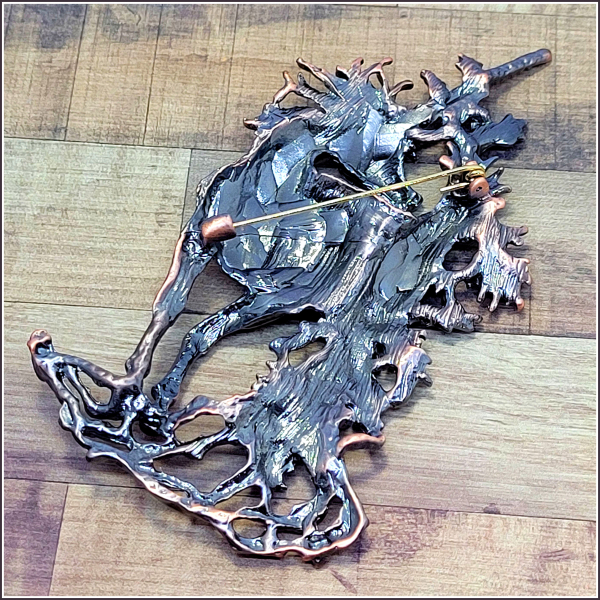 Brosche „Großes Einhorn“ in Kupfer