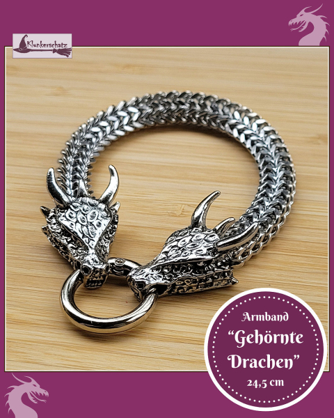 Armband "Gehörnte Drachen"  - 24,5 cm