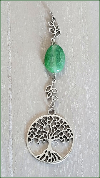 Fenster-, Wand-  oder Altarschmuck "Lebensbaum & grüner Achat" - ein Unikat!