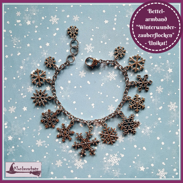 Bettelarmband "Winterwunderzauberflocken" - 18,5 bis 21,5 cm Länge