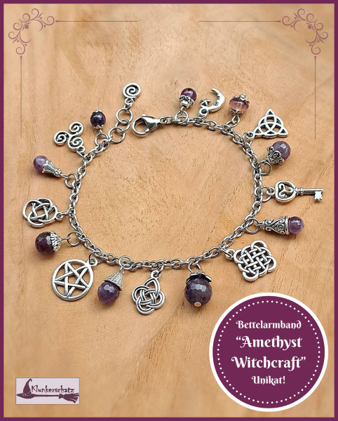 Bettelarmband „Amethyst Witchcraft“ – 21,5 bis 23 cm - Unikat