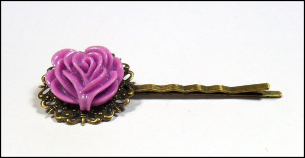 Haarklemme "Purple Rose"