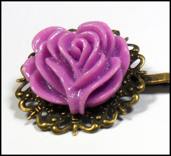 Haarklemme "Purple Rose"