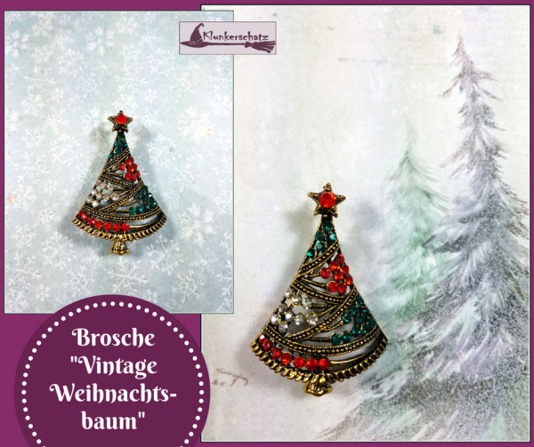 Brosche "Vintage Weihnachtsbaum"