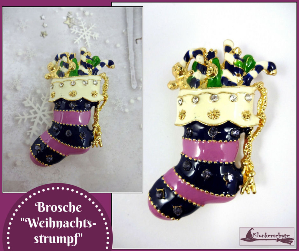 Brosche "Weihnachtsstrumpf"