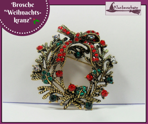 Brosche "Weihnachtskranz"