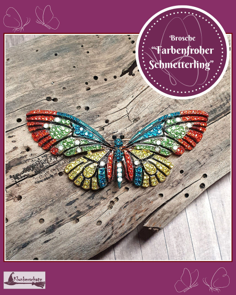 Brosche „Farbenfroher Schmetterling“
