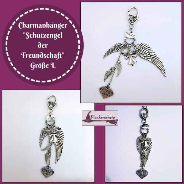 Charmanhänger "Schutzengel der Freundschaft" - Größe L