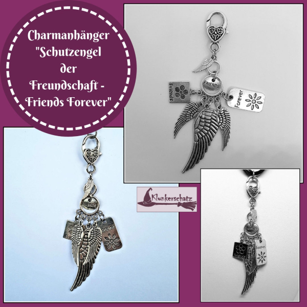Charmanhänger "Schutzengel der Freundschaft - Friends forever"