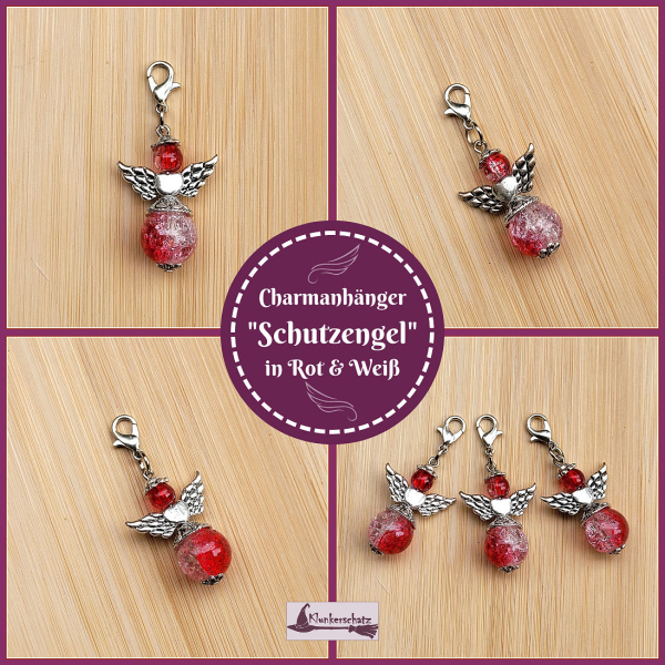 Charmanhänger „Schutzengel in Rot & Weiß“
