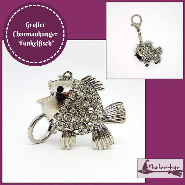 Charmanhänger / Handtaschenbaumler "Großer Fisch"