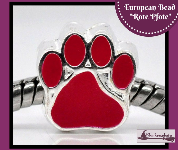 European Bead "Rote Pfote"