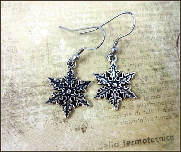 "Victorian Snowflake" - Schneeflocken-Ohrhänger